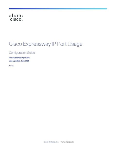 Cisco Expressway IP Port Usage Configuration Guide (X14.0) Cisco