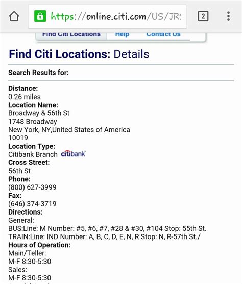 citibank near me phone number