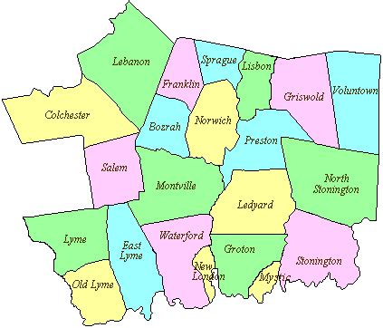 cities in new london county