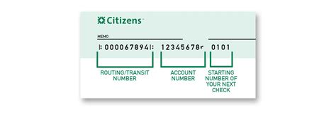 citizens bank check account number