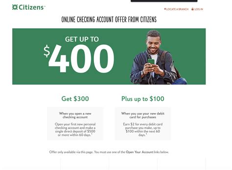 citizens bank checking promotion