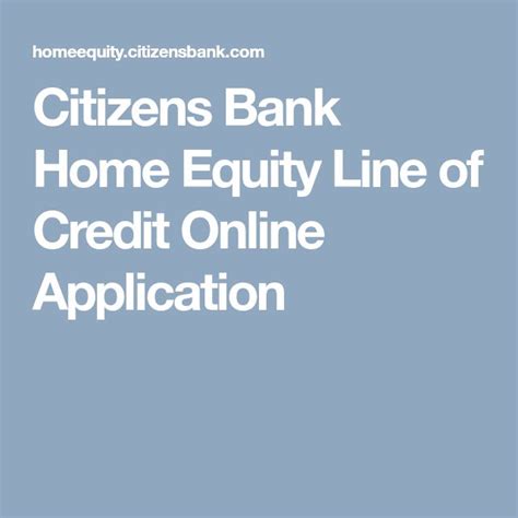 citizens bank home equity line application