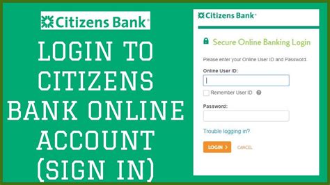 citizens bank online login secure