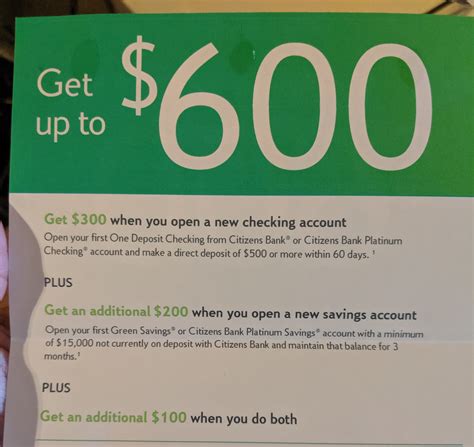 citizens bank promotion checking account