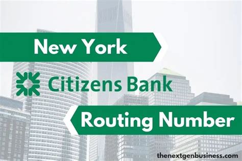 citizens bank routing number ny