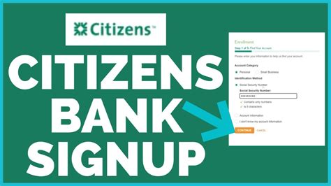 citizens bank sign up for checking account