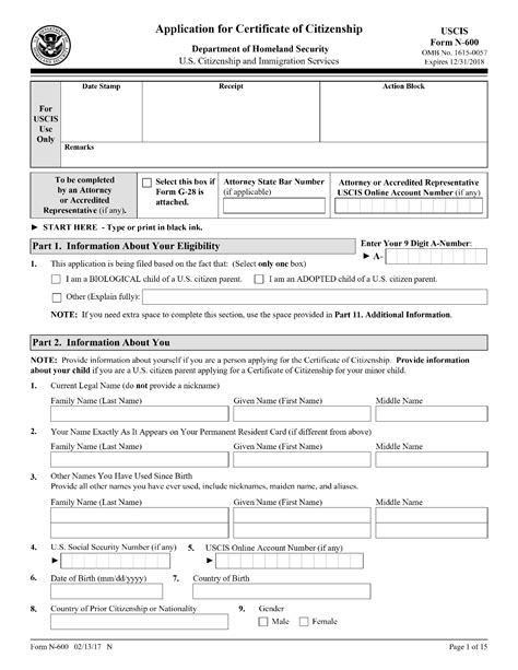 citizenship application form for children