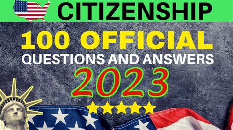 citizenship test questions 2023 practice