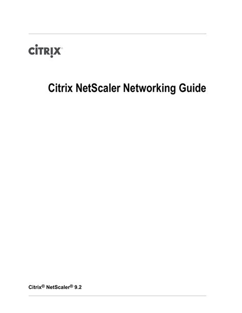 citrix netscaler manual