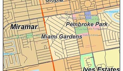 Miami Gardens US map Digital Art by Alexandru Chirila Pixels