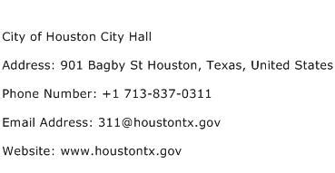 city hall address houston