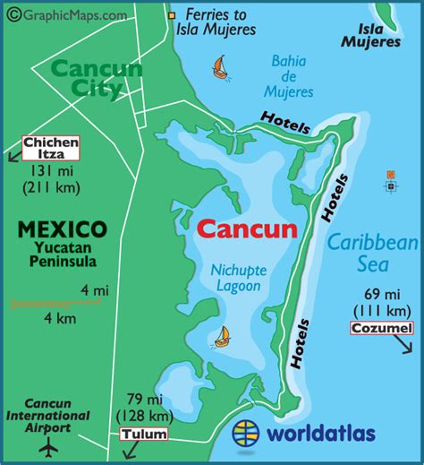 Map of Cancun Mexico