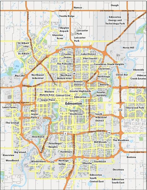 City Map Of Edmonton Alberta