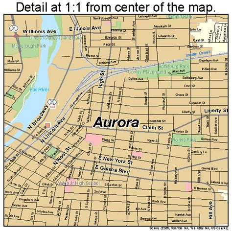 city of aurora il map