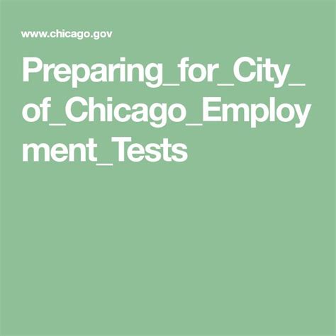 city of chicago employment test