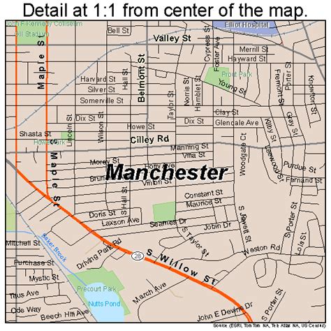 city of manchester nh street map