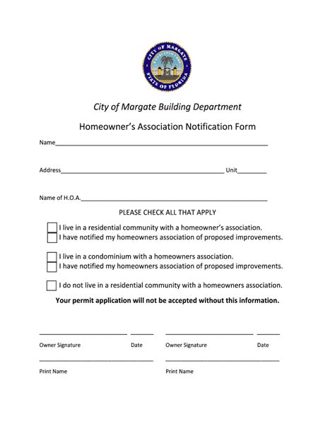 city of margate building department forms