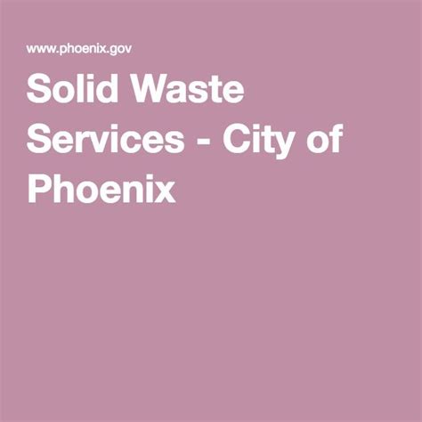 city of phoenix solid waste services
