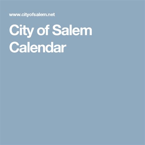 city of salem calendar