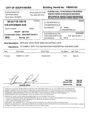 city of south haven building permits