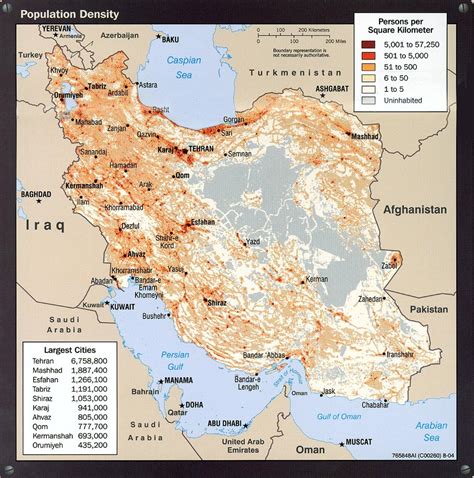 city population density in iran