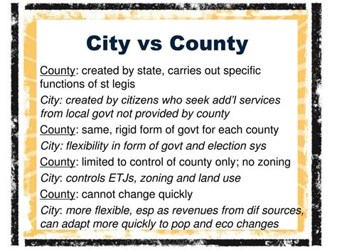 city vs county duties