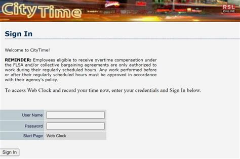 citytime login