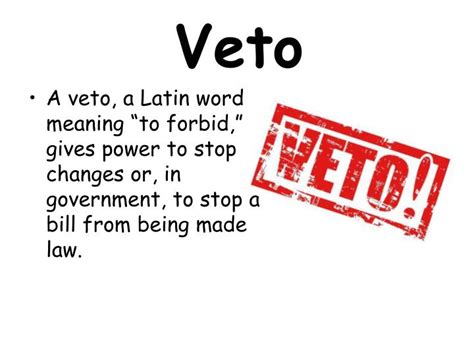 civics definition of veto