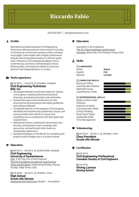 Resume Examples For Civil Engineers Best Resume Examples