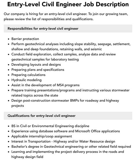 civil engineer entry level jobs