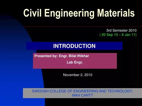 civil engineering materials ppt