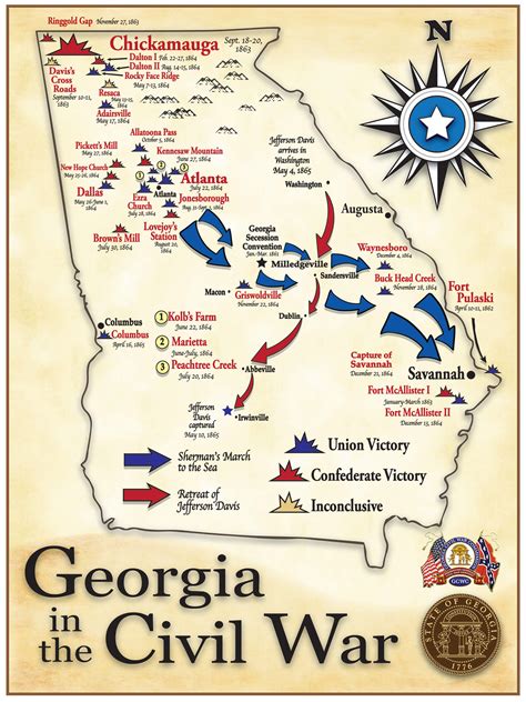 civil war battles in georgia map