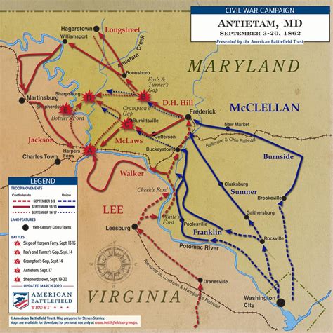 civil war battles in maryland map