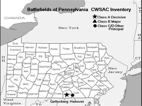 civil war battles in pennsylvania map