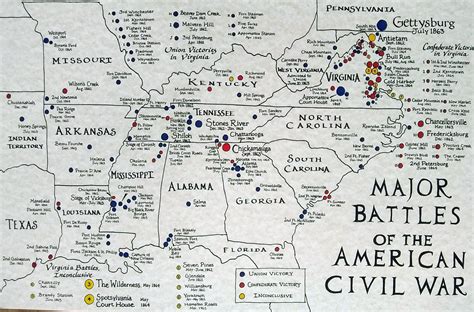 civil war map battle sites