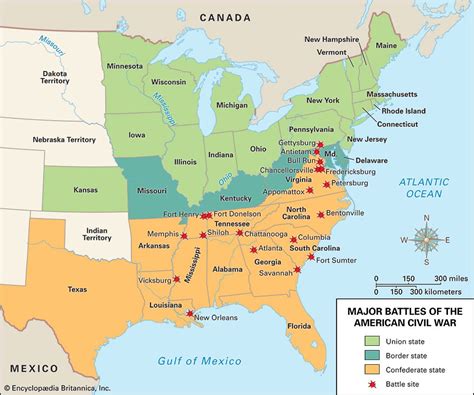 civil war map labeled