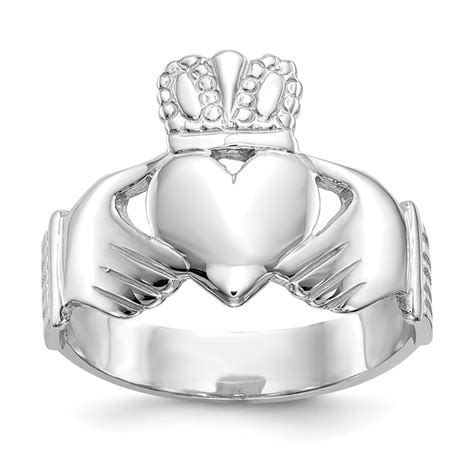 claddagh rings white gold