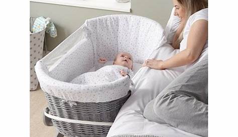 Clair de Lune Bedside Crib | Bedside crib, Grey baby bedding, Cribs