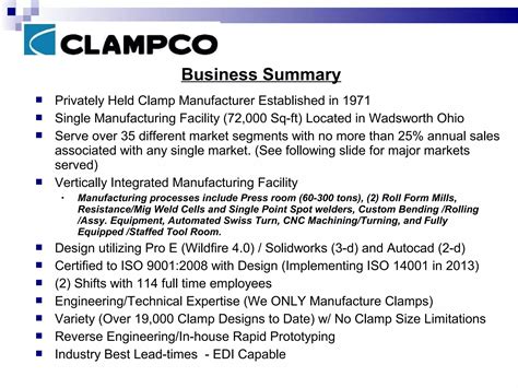 Clamp Company Wadsworth Ohio