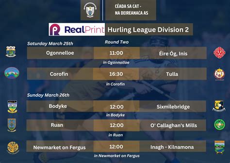 clare hurling league fixtures