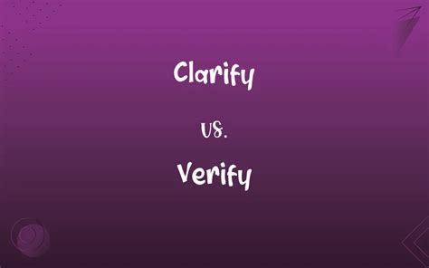 clarify vs verify vs confirm