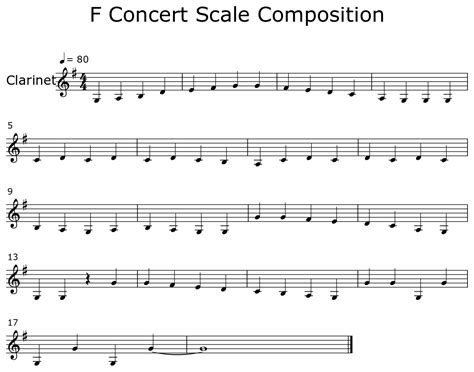 Clarinet Concert F Scale