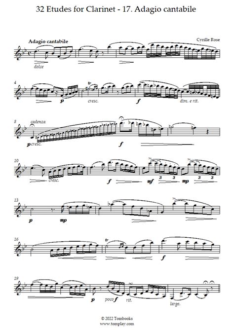 Clarinet Rose Etude 17