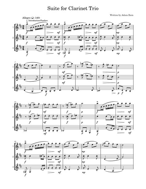 Clarinet Trio Musescore