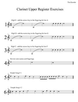 Clarinet Upper Register Chart