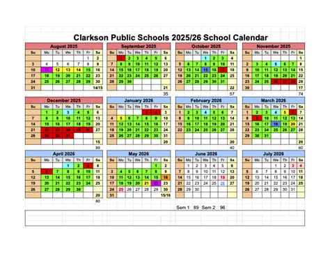 Clarkson Fall 2025 Calendar