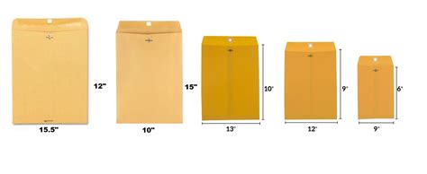 Clasp Envelopes Sizes
