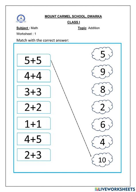 Class 1 Worksheets Maths