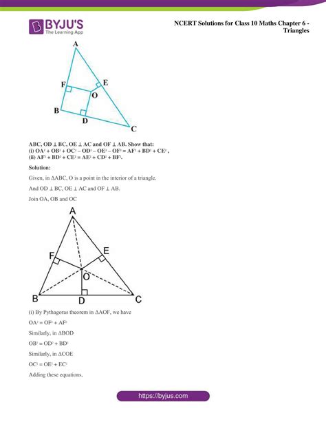 class 10th triangle solution