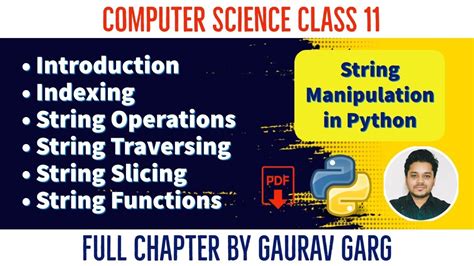 class 11 computer science chapter 10 string manipulation notes